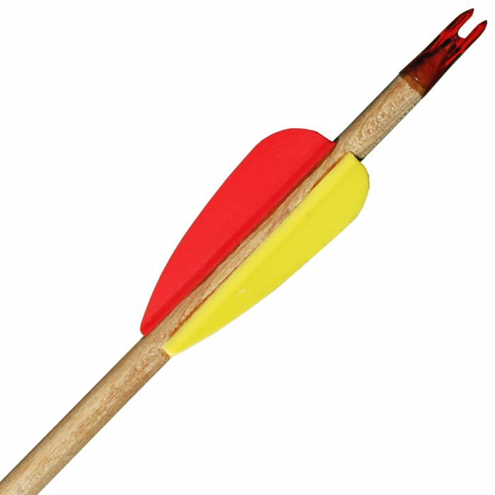 Wooden arrows, 3 pcs. plastic nock, metal tip, 28 inch/71 cm